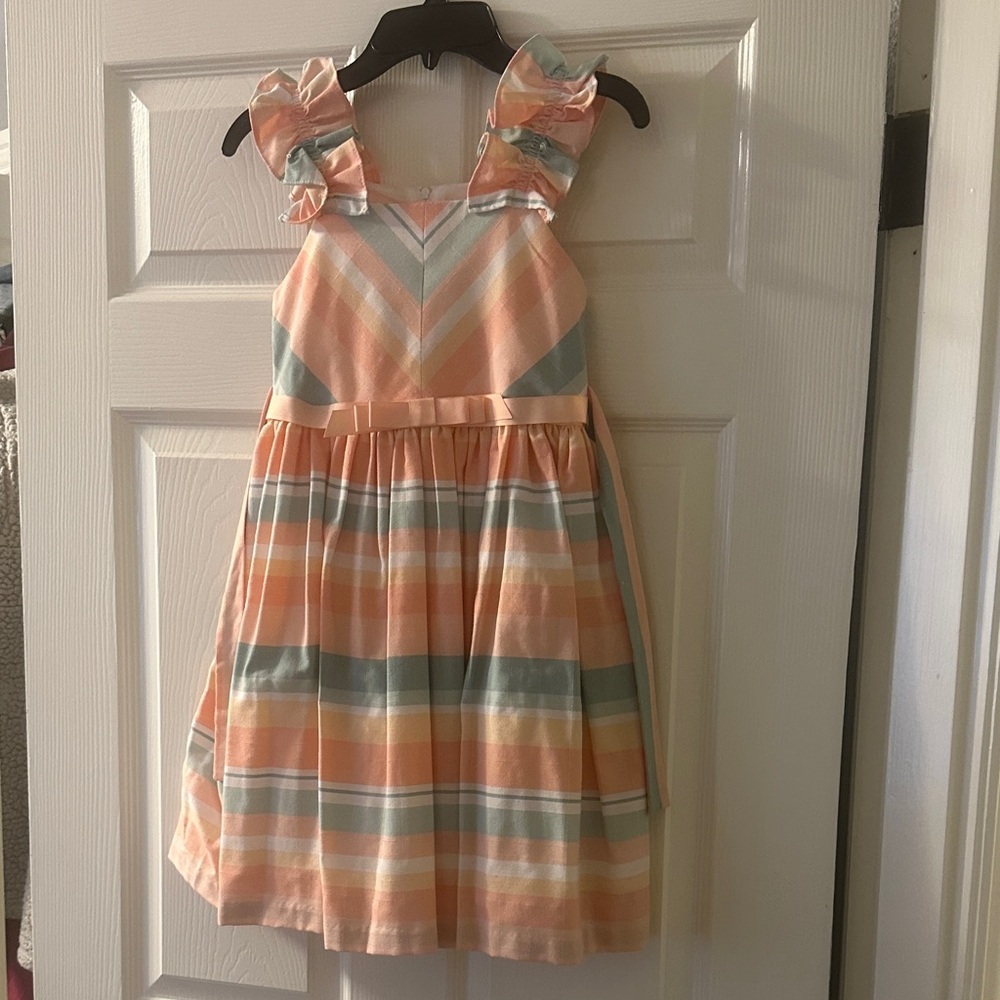 Bonnie Jean Peach and Blue Striped Dress